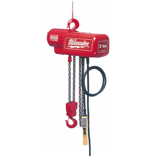 Milwaukee Tool MilwaukeeÂ® 2 Ton Electric Chain Hoist w/ 10 ft. Lift, 8 ft. per minute 9570